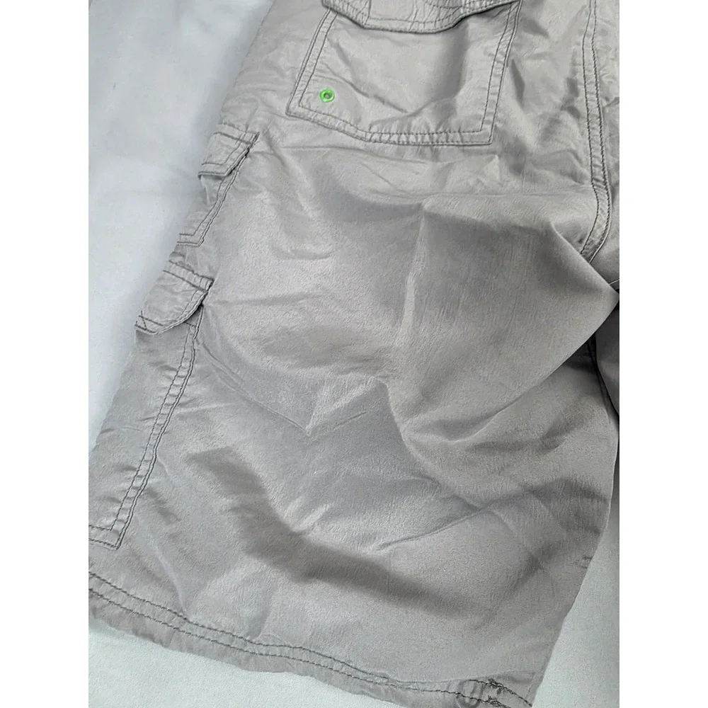 Plugg Co Mens Cargo Shorts Grey Multi Pocket Utility Outdoor Size 32